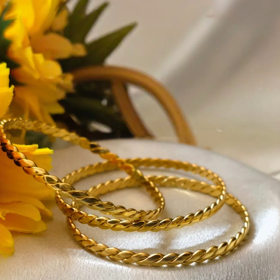 Spiral Luxe Anti-Tarnish Bangles