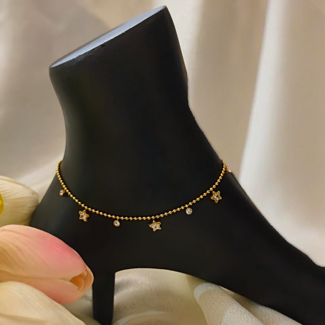 Star Crystal Charm Anklet