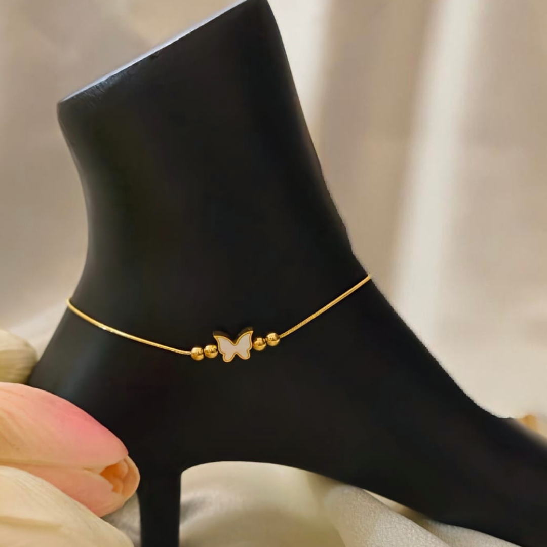 Butterfly Charm Gold Anklet
