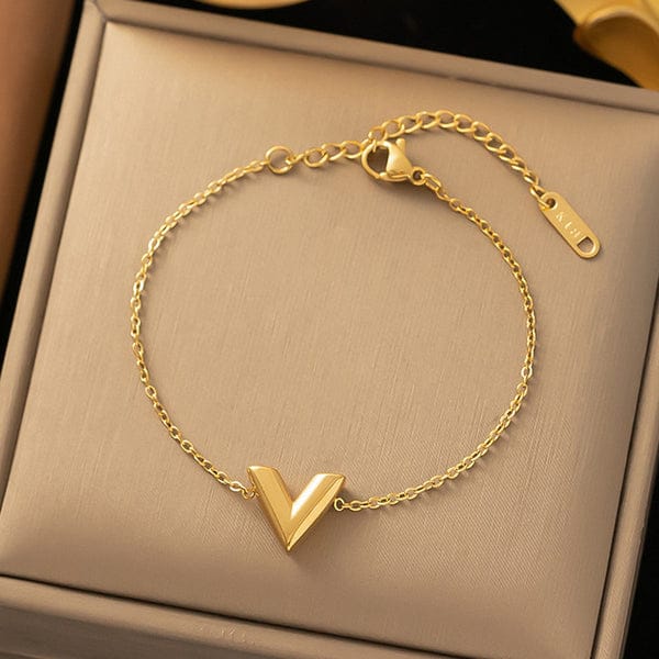 V Charm Anti-Tarnish Bracelet